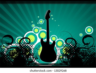 Editable modern vector grunge music background with space for your text