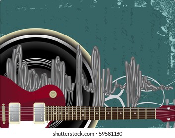 Editable modern vector grunge music background with space for your text