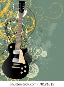 Editable modern vector grunge music background with space for your text