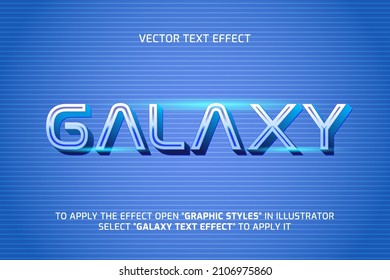 galaxia de efecto de texto vectorial moderno editable. edición completa, archivos eps, fácil de usar