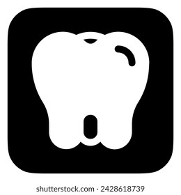 Icono de vector molar, premolar, diente editable. Odontología, salud, medicina. Parte de una gran familia de iconos. Perfecto para interfaces web y aplicaciones, presentaciones, infografías, etc