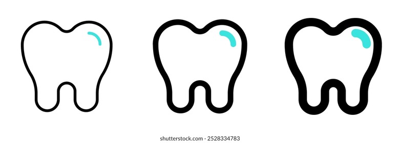 Ícone molar, pré-molar e vetorial dentário editável. Odontologia, saúde, medicina. Parte de uma grande família de conjuntos de ícones. Perfeito para interfaces web e app, apresentações, infográficos, etc