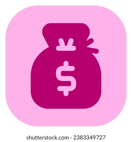 Bolsa de dinero editable, icono del vector del saco de dinero. Parte de una familia de iconos grandes. Finanzas, negocios, inversión, contabilidad. Perfecto para interfaces web y de aplicaciones, presentaciones, infografías, etc