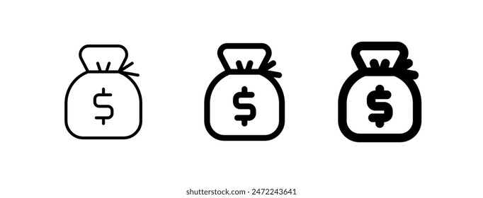 Editable money bag, money sack vector icon. Part of a big icon set family. Finance, business, investment, accounting. Perfect for web and app interfaces, presentations, infographics, etc
