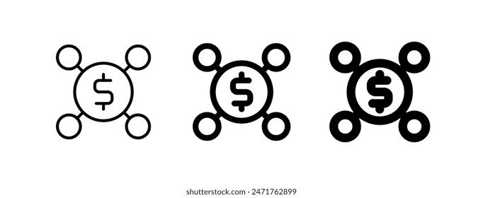 Editierbares Geld, Symbol für Budget-Vektorgrafik. Teil einer großen Icon-Set-Familie. Ideal für Web- und App-Interfaces, Präsentationen, Infografiken usw