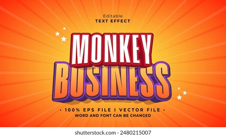 editable monkey business text effect.typhography logo
