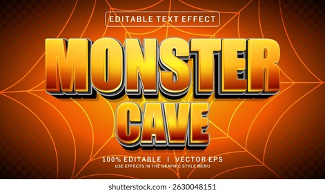 editable monster cave vector text effect with modern style design