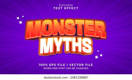 editable monster myths text effect.typhography logo