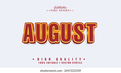 editable mont of august text effect.typhography logo