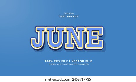 editable month of june  text effect.typhography logo