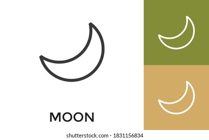 Icono de la luna editable con título. Útil para aplicaciones móviles, sitio web, software y medios impresos.