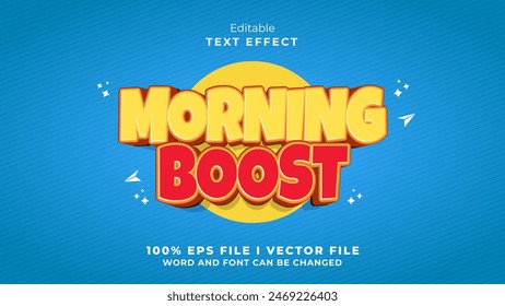 editable morning boost text effect.typhography logo