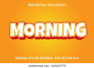Efecto de texto matutino editable con color naranja.