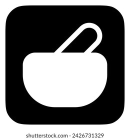 Mortero editable y almirez, icono de vector de la farmacia. Parte de una gran familia de iconos. Perfecto para interfaces web y aplicaciones, presentaciones, infografías, etc