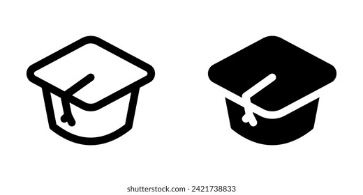 Editable mortarboard hat, cap vector icon. Education, college, graduation. Part of a big icon set family. Perfect for web and app interfaces, presentations, infographics, etc