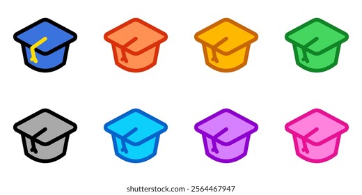 Editable mortarboard hat, cap vector icon. Education, college, graduation. Part of a big icon set family. Perfect for web and app interfaces, presentations, infographics, etc