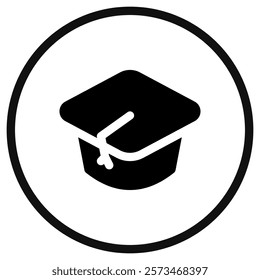 Editable mortarboard hat, cap vector icon. Education, college, graduation. Part of a big icon set family. Perfect for web and app interfaces, presentations, infographics, etc