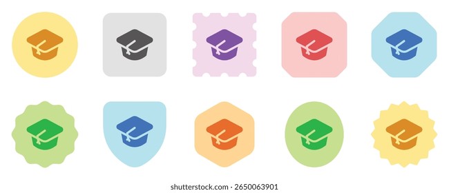 Chapéu mortarboard editável, ícone do vetor cap. Educação, faculdade, formatura. Parte de uma grande família de conjuntos de ícones. Perfeito para interfaces web e app, apresentações, infográficos, etc