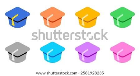 Editable mortarboard hat, cap vector icon. Education, college, graduation. Part of a big icon set family. Perfect for web and app interfaces, presentations, infographics, etc