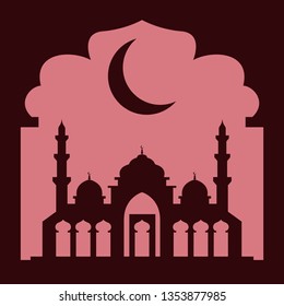 editable mosque card flyer vector design