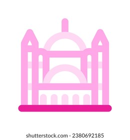 Icono de vector de mezquita editable. Lugar, monumento, Medio Oriente, religión, edificio, arquitectura. Parte de una familia de iconos grandes. Perfecto para interfaces web y de aplicaciones, presentaciones, infografías, etc