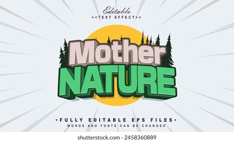 editable mother nature text effect.typhography logo