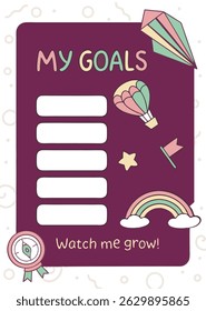 Editable Motivation Worksheet for Kids – “Watch Me Grow” Theme