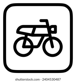 Bearbeitbare Motorrad-Vektorsymbol. Fahrzeuge, Verkehr, Reisen. Teil einer großen Icon-Set-Familie. Perfekt für Web- und App-Schnittstellen, Präsentationen, Infografiken usw.