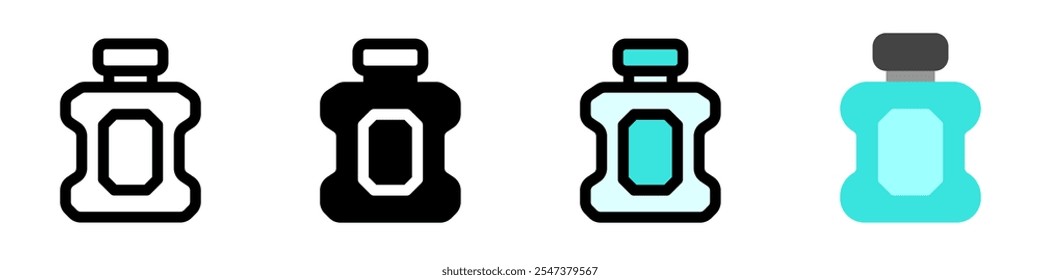 Bearbeitbares Mundwasser-Vektorsymbol. Zahnmedizin, Gesundheitswesen, Medizin. Teil einer großen Ikone-Set-Familie. Perfekt für Web- und App-Schnittstellen, Präsentationen, Infografiken usw.