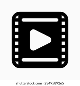 Bearbeitbarer Film-Clip, Trailer Vektorsymbol. Film, Kino, Unterhaltung. Teil einer großen Icon-Set-Familie. Perfekt für Web- und App-Schnittstellen, Präsentationen, Infografiken usw.