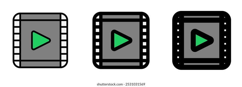 Editable movie clip, trailer vector icon. Movie, cinema, entertainment. Part of a big icon set family. Perfect for web and app interfaces, presentations, infographics, etc