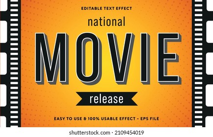 editable movie release vector text effect with modern style design