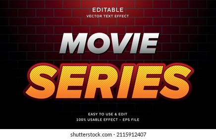 editable movie stars vector text effect with modern style design usable for logo or company campaign 