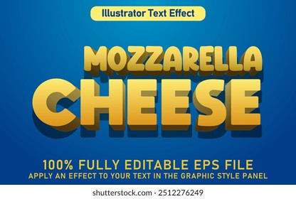 EDITABLE MOZZARELLA CHEESE TEXT EFFECT EPS FILE