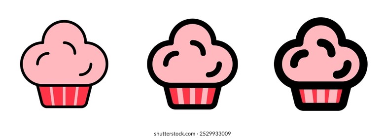 Editable muffin, cupcake, cake vector icon. Bakery, cooking, food. Part of a big icon set family. Perfect for web and app interfaces, presentations, infographics, etc