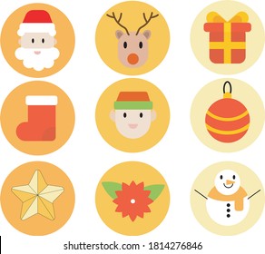 editable and multi-use christmas icons with balanced colors.