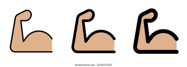 Ícone de vetor de mão muscular editável. Parte de uma grande família de conjuntos de ícones. Perfeito para interfaces web e app, apresentações, infográficos, etc