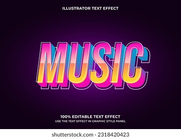 Editable Music 3D Vector Text Effect