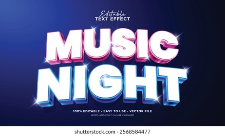 Editable music text effect, 3d vector mock up