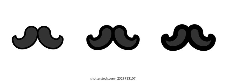 Ícone de vetor do bigode editável. Barbearia, estilo de vida, preparação. Parte de uma grande família de conjuntos de ícones. Perfeito para interfaces web e app, apresentações, infográficos, etc