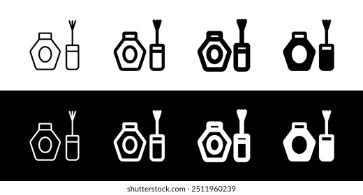 Icono de Vector de esmalte de uñas editable. Cosméticos, maquillaje, cuidado de la piel, belleza. Parte de una gran familia de iconos. Perfecto para interfaces de Web y App, presentaciones, infografías, etc