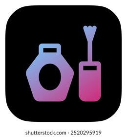 Icono de Vector de esmalte de uñas editable. Cosméticos, maquillaje, cuidado de la piel, belleza. Parte de una gran familia de iconos. Perfecto para interfaces de Web y App, presentaciones, infografías, etc