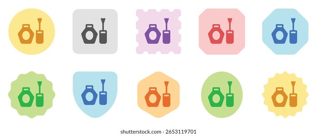 Ícone de vetor de esmalte de unha editável. Cosméticos, maquiagem, cuidados com a pele, beleza. Parte de uma grande família de conjuntos de ícones. Perfeito para interfaces web e app, apresentações, infográficos, etc