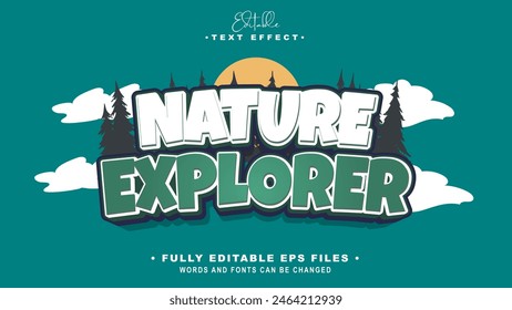editable nature explorer text effect.typhography logo