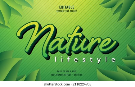 editable nature lifestyle vector text effect with modern style design, usable for logo or company campaign 