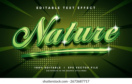 editable nature luxury 3d vector text effect with modern style