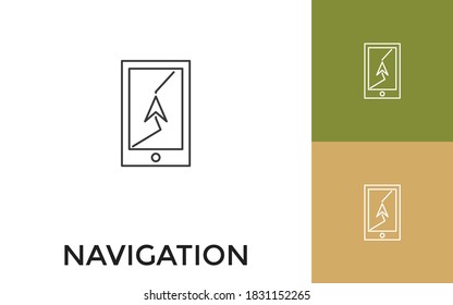 Editable Navigation Thin Line Icon with Title. Useful For Mobile Application, Website, Software and Print Media.