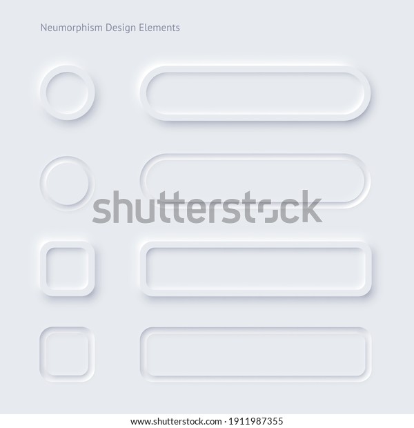 Editable neumorphic buttons set. Sliders for\
websites, mobile menu, navigation and apps. Simple elegant\
Neumorphism trendy design elements UI components isolated on light\
background
