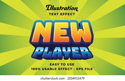 editable new player vector text effect with modern style
