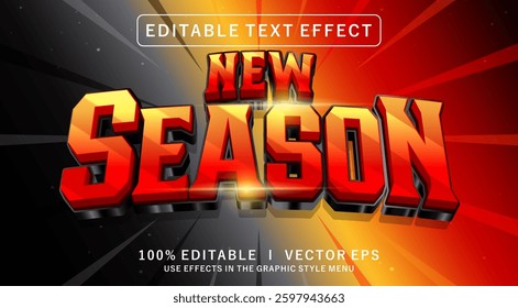editable new season 3d vector text effect with modern style design